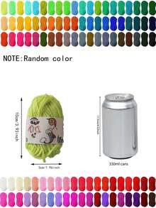 12入組多色毛線球套裝,diy編織工具（12種隨機混搭顏色,每個球線長12米,每股線4條）,適用於鉤針拖鞋,毛衣,手套,圍巾,帽子,襪子,桌布,手帕,飾品,diy包,卡通動物和植物編織 - 彩色 - 查看 4