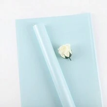 20pcs/Bag New Double-Sided Double-Color Iridescent Gold Light Flower Wrapping Paper, Waterproof Christmas Gift Packaging Material - Blue - View 1