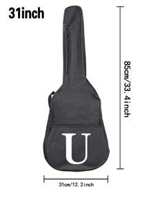 31英寸夜光字母a到z吉他包,防水吉他盒,旅行方便攜帶吉他收納袋,吉他背包,可調節多功能拉鍊肩帶,吉他盒雙肩背帶,吉他工具 - 黑色 - 查看 3