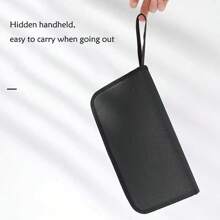 1個黑色立式化妝刷15孔袋，便攜式旅行收納盒，適用於化妝師和個人使用 - 黑色 - 查看 3