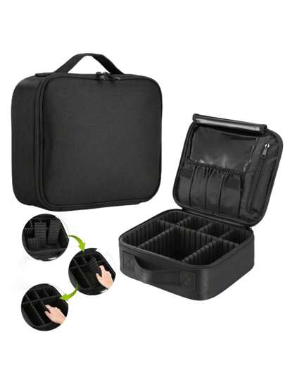Maleta de Maquiagem Profissional Preta Com Divisórias Make BL1110 P