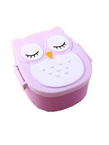 1 Piece Owl Lunch Box, Cartoon Plastic Portable Animal Shape Lunch Box For School - Blue - View 5