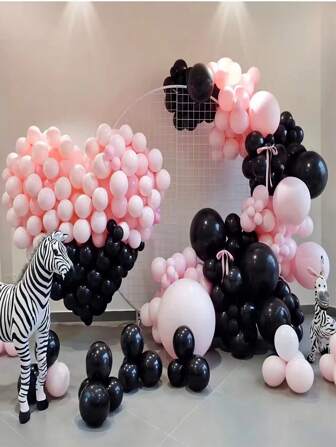 Ensemble de guirlande de ballons noirs et roses pour la décoration de la Saint-Valentin, décoration de fête, cadeau de mariage pour la mariée, fête d'anniversaire, baby shower