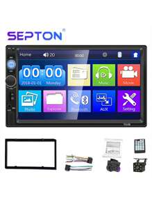 1pc SEPTON 7" HD 2 Din Car Radio Stereo Autoradio Touch Screen Car Player Support Mirror-Link Rear View Camera Car DVR System - Apricot - View 13