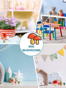 10 Piezas-unfinished Hongo De Madera Para Manualidades, Setas De Madera Naturales Para Pintar, Setas Pequeñas De Varios Tamaños, Decoración De Hongos De Madera Para Proyectos De Arte Y Manualidades, Decoración Y Más Colores De Pintura Diy - color madera - Ver 3