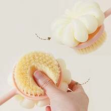 1入組多功能沐浴刷,軟毛背部擦洗器,具有泡沫製造功能,適用於洗浴 - 粉色 - 查看 2