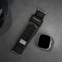 1入組升級版尼龍鉤面黑色手錶帶，適用於Apple Watch Ultra Band + 1入組金屬手錶帶，適用於Apple Watch S9/8/7/6/Se + 1入組矽膠保護膜，鈦色，適用於Apple Watch Ultra Band - 黑色 - 查看 8