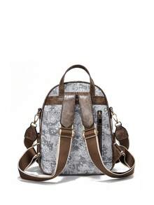 Fashionable Casual Elegant Style 1pc Multi-Pocket Pu Leather Women's Backpack That Can Also Be Used As A Shoulder Bag, Suitable For Girls, Women, College Students, Young Professionals And Office Workers, Perfect For Work, Business, Commuting, And School - Multicolor - View 4