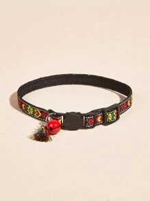 1pc Adjustable Pet Embroidered Heart Necklace For Dogs And Cats With Leash - Multicolor - View 7