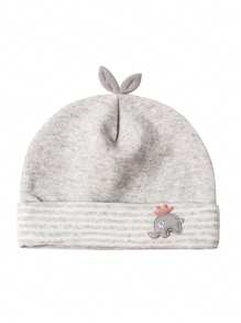2pcs Random Newborn Baby Beanie Cute Elephant & Sprout Design Double-Layered Warmth Headwear 0-6 Infant Hat - Multicolor - View 9