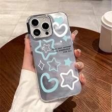 1pc Solid Color Asymmetric Textured Unisex Anti-Slip Anti-Drop Stand Phone Case Compatible With IPhone 7/8/11/12/13/14/15/X/Xr/Xs/Plus/Pro/Pro Max/Se2 - silver[0] - View 4