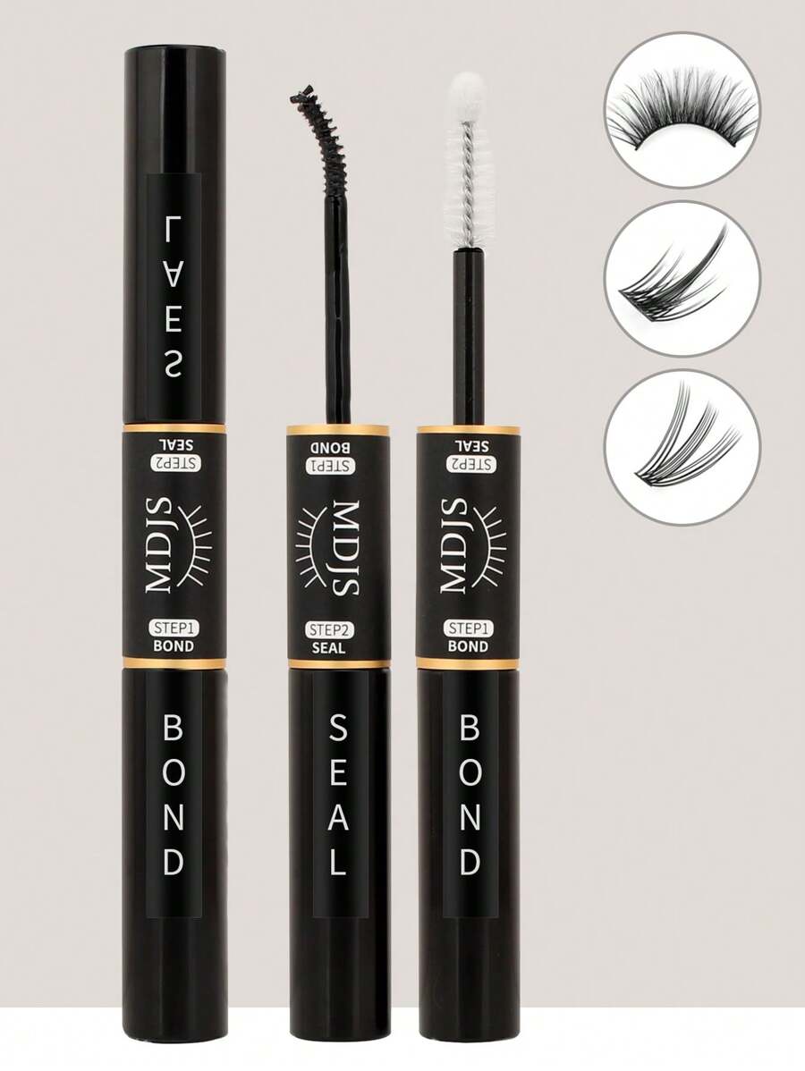 1pc Eyelash Adhesive And Sealing Eyelash Extension Glue 2-In-1 For Eyelash Extension Clusters Eyelash Glue Long Lasting Eyelash Glue Black Adhesive Waterproof Non-Allergenic DIY Eyelash Extension Glue Mascara Stick Personal Eyelash Glue 6ml+6ml Lash Glue, Eyelash Glue