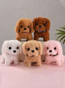 1pc Multicolor Cartoon Plush Electric Dog Toy For Kids, With Optional Small Size Collar, Pure & Patch Color Combo, Droopy Ears & Long Tail Design, Simulation Long Plush Material, Electric Battery-Operated Dog Toy With Barking Sound And Wiggling Tail, Resembling Teddy, Golden Retriever, Maltese, Pomeranian, Chihuahua, Schnauzer, West Highland White Terrier, Poodle, Afghan Hound, Puppy-Like Realistic Stuffed Animal Toy, Great Choice Of Xmas/New Year/Birthday Gift For Boys And Girls Aged 3+Boys Christmas Gift, Small Plush