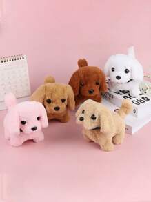 1pc Multicolor Cartoon Plush Electric Dog Toy For Kids, With Optional Small Size Collar, Pure & Patch Color Combo, Droopy Ears & Long Tail Design, Simulation Long Plush Material, Electric Battery-Operated Dog Toy With Barking Sound And Wiggling Tail, Resembling Teddy, Golden Retriever, Maltese, Pomeranian, Chihuahua, Schnauzer, West Highland White Terrier, Poodle, Afghan Hound, Puppy-Like Realistic Stuffed Animal Toy, Great Choice Of Xmas/New Year/Birthday Gift For Boys And Girls Aged 3+Boys Christmas Gift, Small Plush