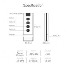 1Pc TUYA ZigBee Wireless Scene Switch 4 Gang Remote Portable No Limit To Control Devices Zigbee Hub Required - Black and White - View 5