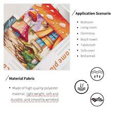 1件 蘑菇城堡植物與花卉彩色掛毯童話故事專用100x150cm/130x150cm/150x200cm聚酯纖維製作的裝飾掛毯,附帶八個無痕貼紙,可用於客廳、臥室、宿舍的裝飾和禮品贈送 - 彩色 - 查看 5