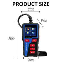 OBD2 Code Reader, OBDII EOBD Car Code Scanner Check Engine Light Fault Code Reader Cranking Charging Test CAN Diagnostic Tool For OBD2 Protocol Cars Since 1996 - Black - View 3