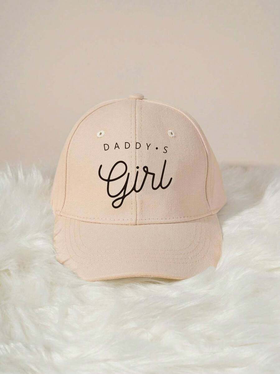 1 Pieza Gorra De Béisbol Con Impresión Para Niños 'daddy.s', Sombrero Casual Ajustable Para Niños Y Niñas Con Protección Solar Para Exteriores, Adecuado Para La Primavera, El Otoño, Los Viajes, Las Vacaciones Y La Playa - Beis - Ver 1
