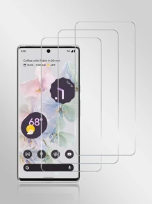 3pcs High Definition Tempered Glass Screen Protector (Including Curved Screen) Compatible With Google Pixel 3/Pixel 4/Pixel 5/Pixel 5A/Pixel 6/Pixel 6A/Pixel 7/Pixel 7A/Pixel 8A/8pro/Pixel 9/Pixel 9pro/Pixel Xl/Pixel 9a/Pixel 10/Pixel 10pro/Pixel 10proxl Series Waterproof Shockproof Anti-Fall Anti-Fall Scratch Resistant Anti-Fingerprint Full Cover - Clear - View 2