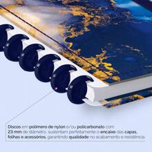 Caderno Disco ISCOOL Inteligente Mármore Cores - Azul Escuro - Visão 9
