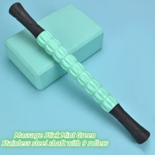 1入組按摩棒瑜珈深層肌肉放鬆按摩器,筋膜滾輪塑料滾輪軸健身器材 - 薄荷綠 - 查看 1