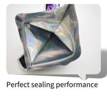 5 件收納袋,雷射切割糖果包裝可重新密封自封 3d 聚酯薄膜袋,適用於香草、糖果、防水、防臭、自封袋、收納袋 - 多色 - 查看 5