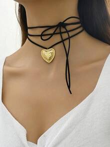 Elegant Bowknot & Rhinestone Decorated Necklace For Women, Perfect For Daily Wear, Valentine's Day And Anniversary Gift - Multicolor - View 1