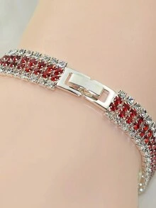 優雅的波西米亞風格彩色鑽石手鏈,適用於新娘、婚禮派對裙子配件和禮物 - 紫色 - 查看 7