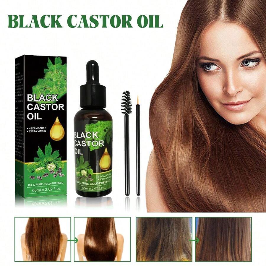 1入組蓖麻油生髮精華素 (黃色,60毫升) 配2支梳子,強化頭髮根部,修復損壞頭髮,滋潤乾燥髮尾,增強頭髮彈性,改善頭髮密度,促進生髮油 - 黃色 - 查看 1