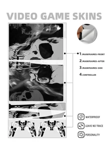 1 套卡通个性化图案贴纸，适用于游戏机 - 彩色 - 查看 6