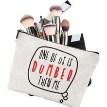 1個英文字母印花化妝包,具有大容量,便攜化妝袋,旅行化妝品組織者 - 彩色 - 查看 5