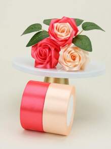 3rolls X 22m Ribbon For Valentine'S Day Gift Wrapping, Rose Flower Decoration, Birthday Cake Party, Making Bow Knots, Diy Crafts,