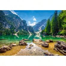 1000 Piece Jigsaw Puzzle, Heaven's Lake, Pragser Wildsee In The Dolomites, Italy, Adult Puzzle, Castorland C-103416-2 - Red - View 2