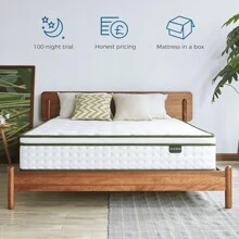 Inofia 25cm混合彈簧記憶海綿床墊,9個分區支撐床墊,提供高級壓力點緩解,希望系列 - 墨綠色 - 查看 5