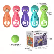 Conjunto De Brinquedo De Boliche De Pvc Para Crianças De 5 Polegadas, 10 Garrafas E 2 Bolas, Empilhamento Que Encoraja A Criatividade E A Coordenação