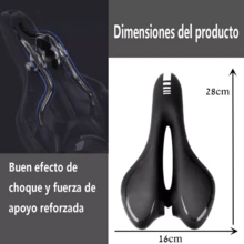 Asiento Sillin,cojín Cómodo Bicicleta Absorción De Impactos - Negro - Ver 6