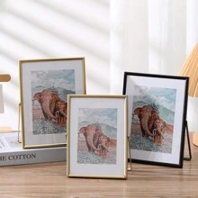 1pc Black Metal Photo Frame With Clear Ps Pane, European Style Creative Home Decor Picture Frame For 6inch/7inch/8inch Photos Gifts Birthday Graduation