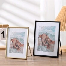 1pc Black Metal Photo Frame With Clear Ps Pane, European Style Creative Home Decor Picture Frame For 6inch/7inch/8inch Photos Gifts Birthday Graduation