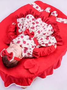 Baby Girls Rompers - 紅色 - 查看 4