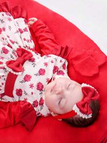 Baby Girls Rompers - 紅色 - 查看 2