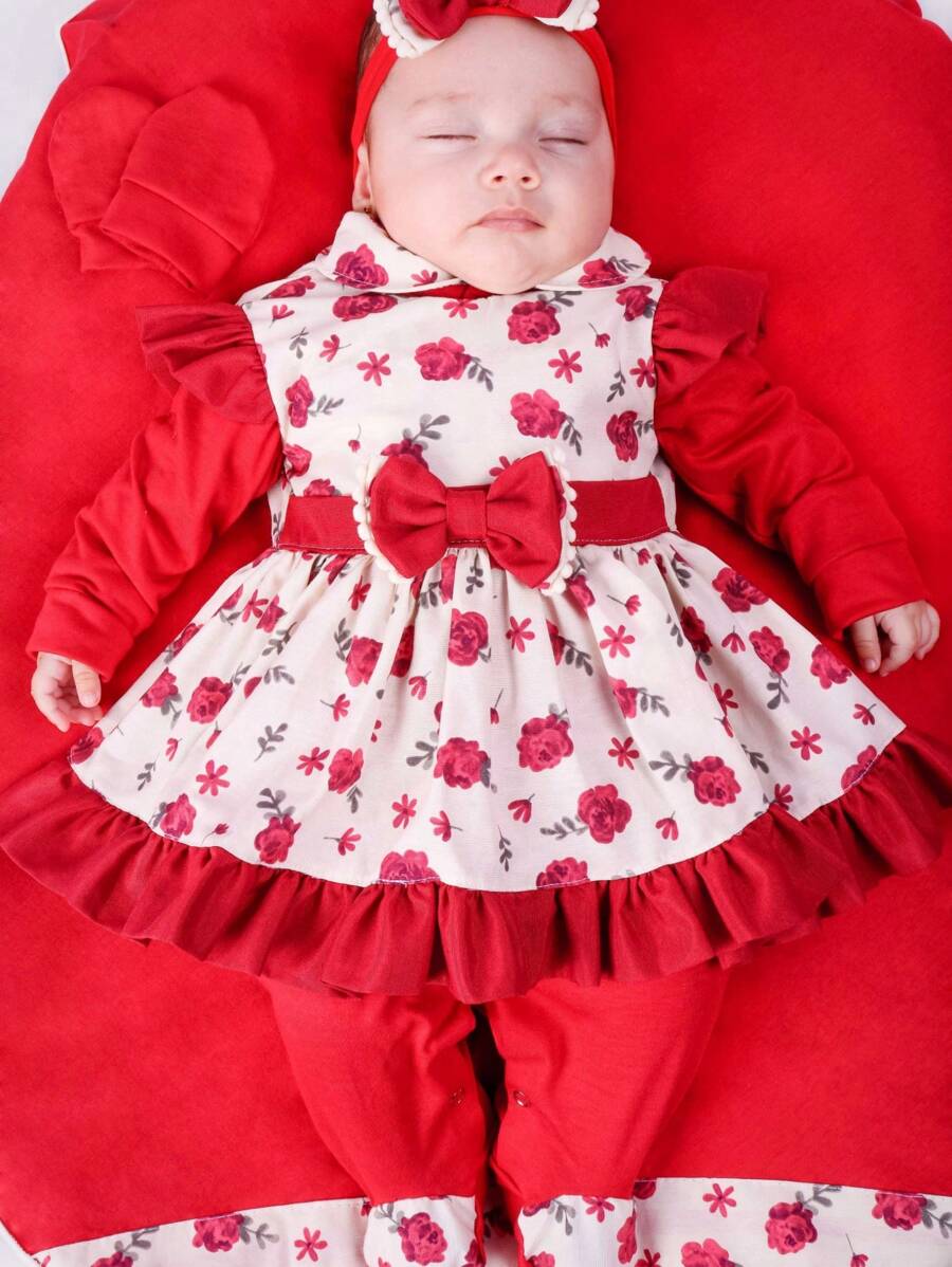 Baby Girls Rompers - 紅色 - 查看 1