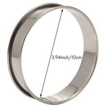 6 Pack 4 Inch Double Rolled English Muffin Rings, Stainless Steel Crumpet Rings, Tart Rings, Round - Silver - View 4