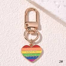 1pc Fashionable Ins Style Alloy Keychain With Rainbow, Hand Gestures, Love, Balloon & Cartoon Design. Suitable For Both Men And Women As A Gift Or For Personal Use - Multicolor - View 21