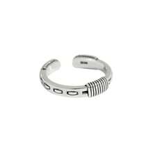 925 银戒指 独特风格 男士 圆环戒指 适合派对 女士 - 銀色 - 查看 5