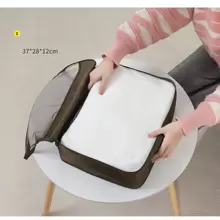 7pcs Compression Packing Cubes, Contrast Color Travel Storage Bag Set, Digital Toiletries Cosmetics Packing Storage Bag, Patchwork Clothes Shoes Organizer For Suitcase Luggage Travel Holiday Essentials Holiday Travel Essentials Travel Bag Travel Accessories - Orange - View 7