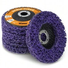 4-1/2英寸x7/8英寸除鏽磨盤,去除漆和氧化聚帶磨盤,磨輪磨盤——5包（紫色） - 紫色 - 查看 1