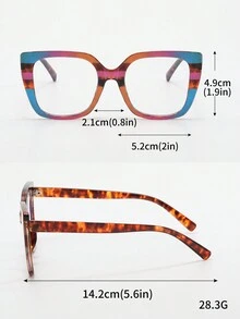 2對方形時尚女士眼鏡 - 彩色 - 查看 5