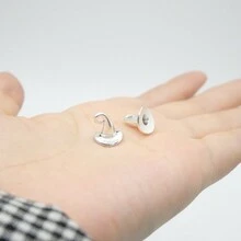 10入組復古合金帽形diy珠寶掛墜,手工藝品11x11mm - 復古銀色 - 查看 7