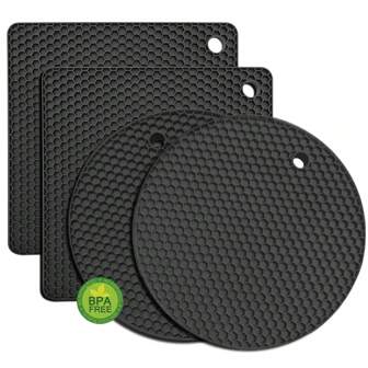 1入耐熱矽膠墊,多用途防滑矽膠隔熱墊,適用於廚房,鍋墊,湯匙架,防燙餐墊杯墊