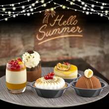 1個不粘迷你派盤-非常適合烘焙,空氣炸鍋使用等-非常適合派對,野餐和甜點 - 黑色 - 查看 3